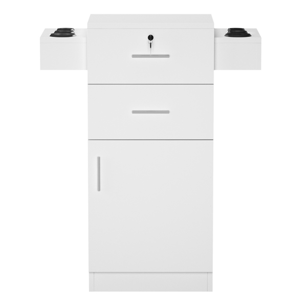 【Same code 89922933】Barbershop Salon Locker / Hair Dryer Rack Drawer with Lock White