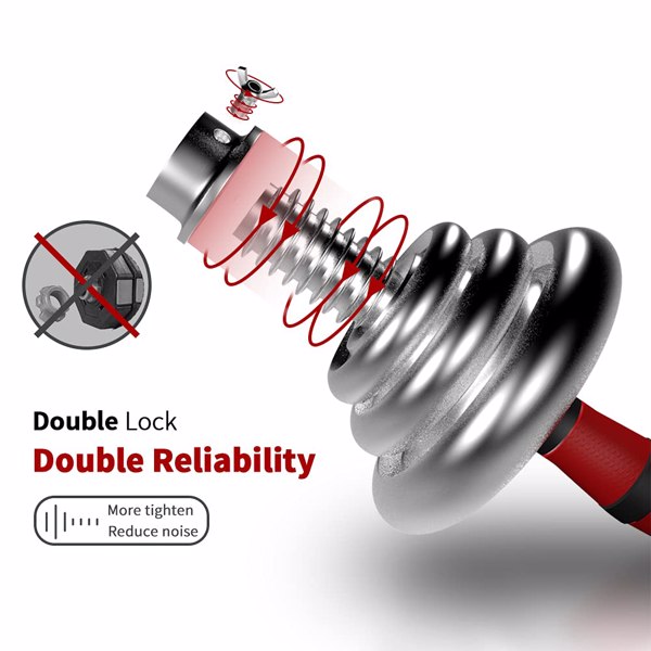 44Lbs Adjustable Dumbbell Set With 3 in 1 Dumbbell Barbell Metal Connecting Rod, Chromed Weights, Hardcover Gift Box, Home Gym Exercise Training Equipment