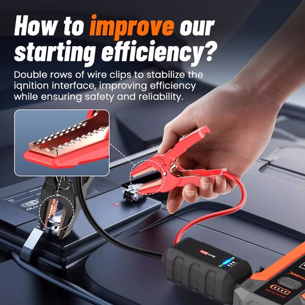 Portable Jump Starter,12,000mAh 12V Power Bank with 3000A Peak Current,Safety Boost for Motorcycles, Cars, Trucks & SUVs (6L Gas & 3L Diesel Engines),Fast Charging & 3-modle Light  UT1200
