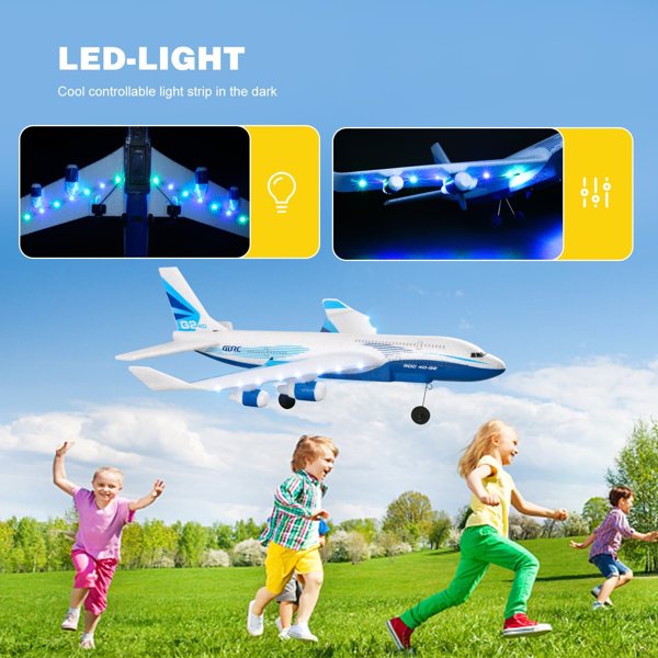 4DRC G2 RC Plane 4-Axis Fighter Jet 2.4Ghz 2 Channel RC Aircraft with LED 2 Batteries,Kids Gifts Toys.Logistics is randomly sent by UPS/USPS.