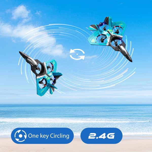 4DRC V17 Remote Control Plane 2.4Ghz Foam RC Airplanes Helicopter Quadcopter,Spinning Drone with Cool Light,Gifts for Kids Adults.Logistics is randomly sent by UPS/USPS/FEDEX/Amazon Logistics.