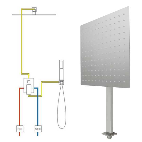 Enhance Your Shower with 12 Stainless Steel Rain Shower Set - Wall Mount Easy