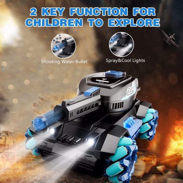 Y1 RC Truck Drift Gesture Car, Rc Crawler Scale Water Bullet Shooting,All Terrain 4WD Battle Stunt Car with 360°Rotating, Lights Music for Birthday Gifts.Logistics is randomly sent by UPS/USPS/FEDEX.