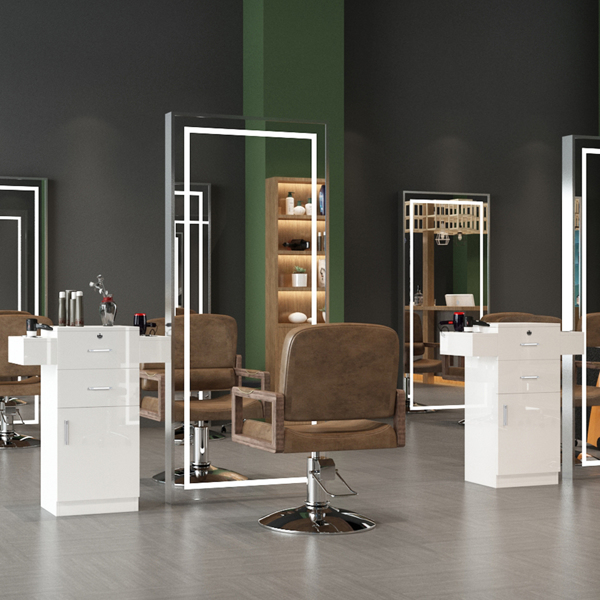 【Same code 89922933】Barbershop Salon Locker / Hair Dryer Rack Drawer with Lock White