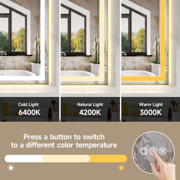 72x36“金色环保银色镜子双LED灯条前后照明+LTL【周末不发货，TK/TEMU订单仅支持自提】-4