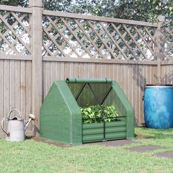Outdoor Raised Garden Bed with Greenhouse