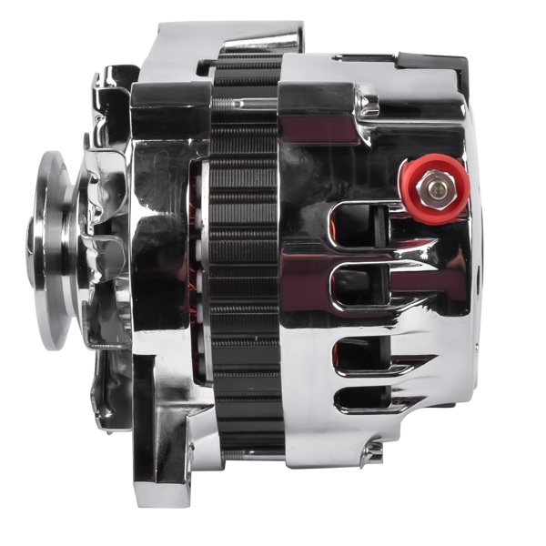 180A 12V Chrome Alternator V-Belt Pulley 1 Wire for Chevy GM BBC SBC 305 350 396 454 1985-1993 ES1022C