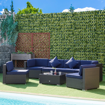 Rattan Three-Seat Sofa