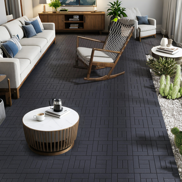 DIY friendly, easy to clean interlocking deck tiles, 11.8