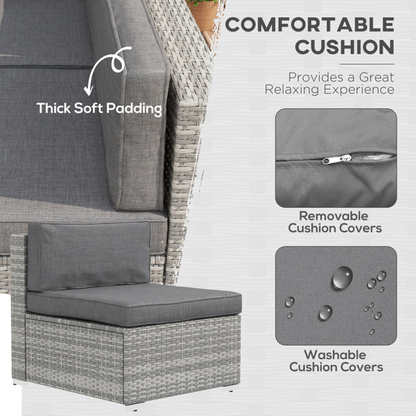 Rattan Three-Seat Sofa