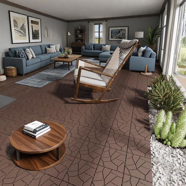 DIY friendly, easy to clean interlocking deck tiles, 11.8