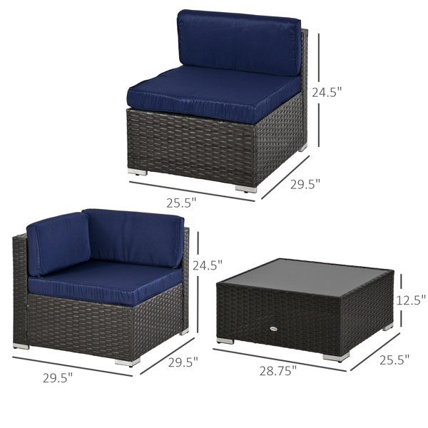Rattan Three-Seat Sofa