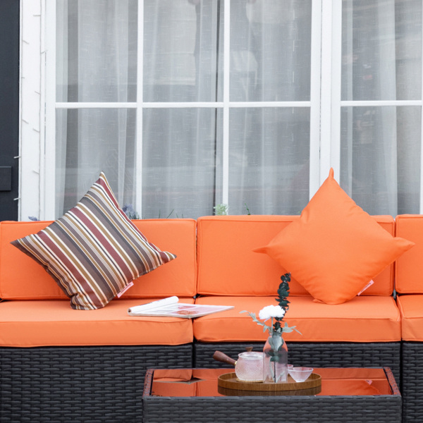 Rattan Three-Seat Sofa