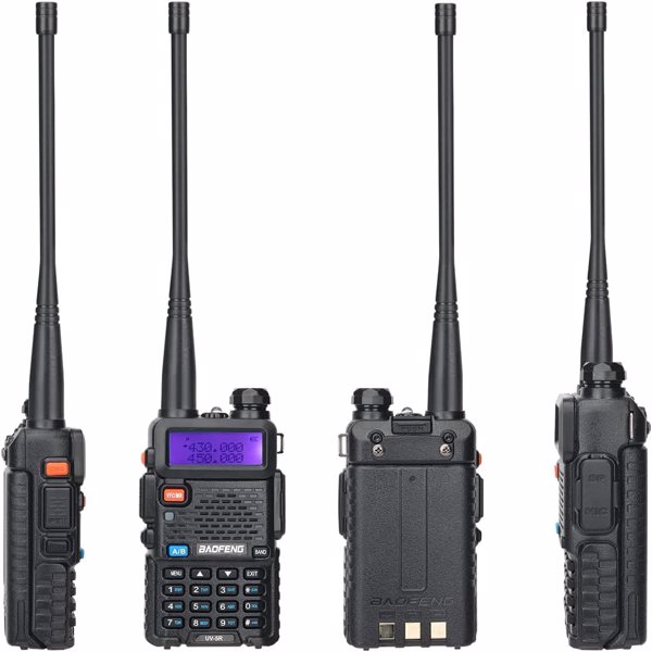  BAOFENG UV-5R Ham Radio Long Range UV 5R Two Way Radio Dual Band 5W  Walkie Talkie Handheld Rechargeable High Power 1800mAh Li-ion Battery and Earpiece（2pcs）