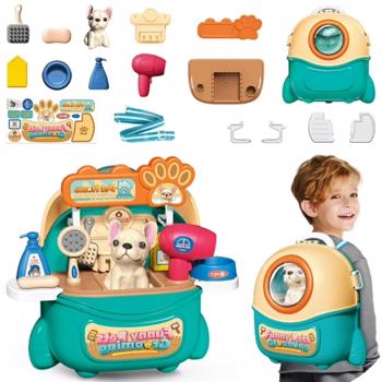Pet Care Play Set Doctor Kit for Kids, 16 Pcs Doctor Pretend Play Vet Dog Grooming Toys Puppy Dog Carrier Feeding Dog Backpack Gifts.Logistics is randomly sent by UPS/USPS/FEDEX.
