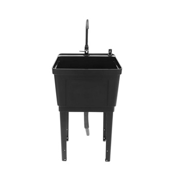 Freestanding Plastic Utility Sink Laundry Tub Wash Bowl Laundry Sink with Faucet