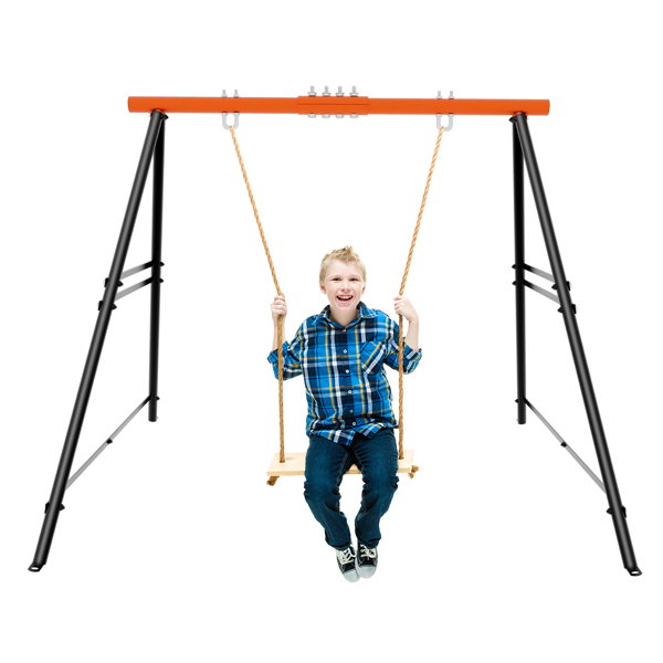 Porch Swing Frame, 550lbs Weight Capacity Swing Stand, Heavy Duty A-Frame Swing, Swing Stand Frame for Yoga Hammock Saucer Baby Porch Swing (Orange, Swing NOT Included)