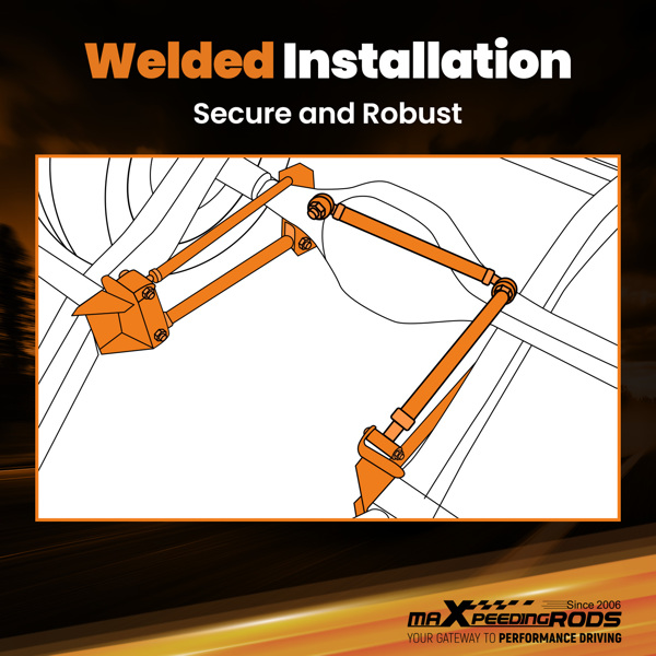 Weld-On Parallel 4 Link Suspension Kit for Rat Car Air Ride 24'' Pan Hard Bar