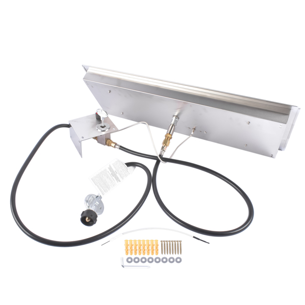 30x10-inch Fire Pit Pan Stainless Steel Fire Pit Burner Kit Rectangular Indoor or Outdoor