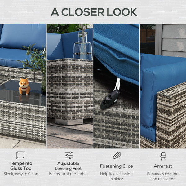 Rattan Three-Seat Sofa