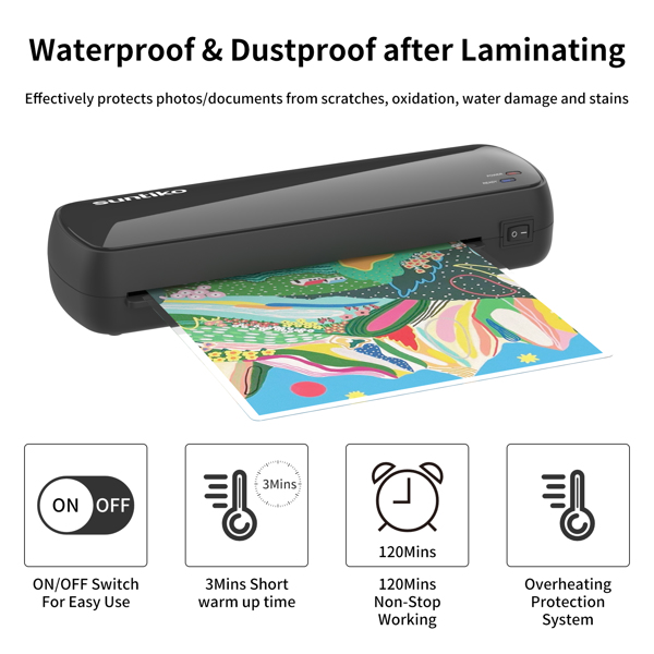 4-In-1Laminator Machine,It has Quick Warm-Up, Fast Laminating Documentation and Photos, Increases Their Long-Term Color Preservation. Suitable for Family, Office and School