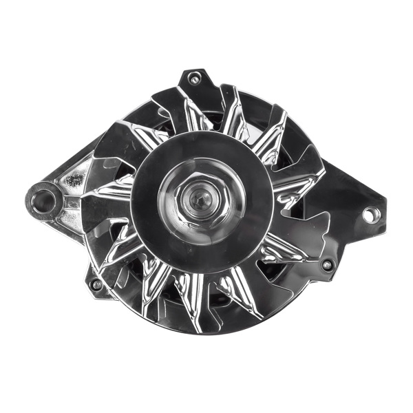 180A 12V Chrome Alternator V-Belt Pulley 1 Wire for Chevy GM BBC SBC 305 350 396 454 1985-1993 ES1022C