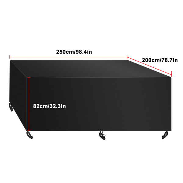 户外家具罩 420D 250*200*82cm 带防风扣 带接缝防水条-4