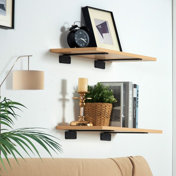 6件套重型L形货架支架，12英寸X 4英寸X 1.6英寸，5mm厚哑光黑钢，容量160磅，适用于浮式货架和家庭存储（周末不发货，禁售亚马逊）-8