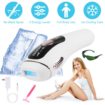 Laser Hair Removal For Woman Man Ice Cooling Permanent IPL Hair Remover with Painless 999999 Flashes Home Use Lasting Hair Reduction for Armpits Legs Arms Bikini Line