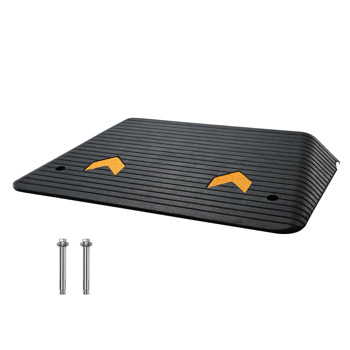 4\\" Rise Rubber Threshold Ramp for Doorway, Sidewalk Ramp with Non-Slip Textured Surface, 33069lbs Load Capacity, Rubber Curb Ramp for Wheelchair and Scooter