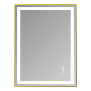 24x32\\" Gold Tempered Mirror Dual LED Light Strips Front and Back Lighting[Unable to ship on weekends,usps/fedex]