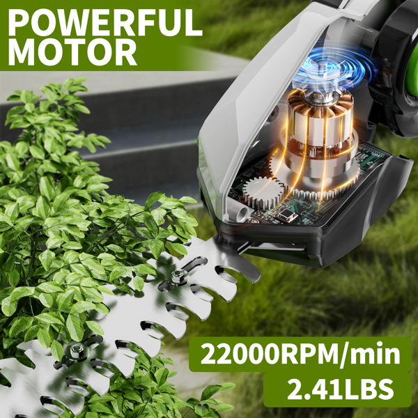 21V Cordless Hedge Trimmer, 2-in-1 Electric Handheld Grass Shear Cutter with 2.0 Battery*2, Women Gifts Mini Bush Shear Cutter Kit for Garden,Yard and Lawn（FBA delivery）