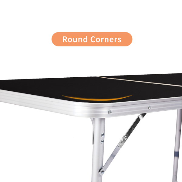 4Ft Portable Multipurpose Folding Table black