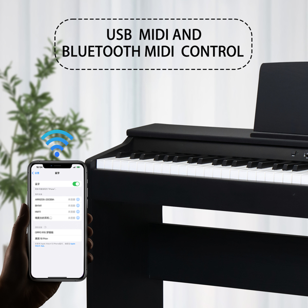 GDP-105 88 Keys Standard Full Weighted Keyboards Digital Piano with Furniture Stand, Power Adapter, Triple Pedals, Headphone，for All Experience Levels Black