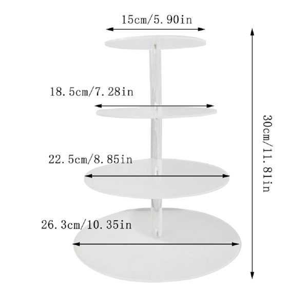 透明水波纹圆形甜品台多层亚克力展示架婚礼生日摆台架 亚克力四层-3
