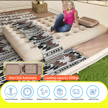 Portable Self Inflating Air Mattress,78.74 * 59.06Inch Queen Size, for Camping, Traveling, Backpacking, Inflatable Bed, Camping Inflatable Bed (Double)
