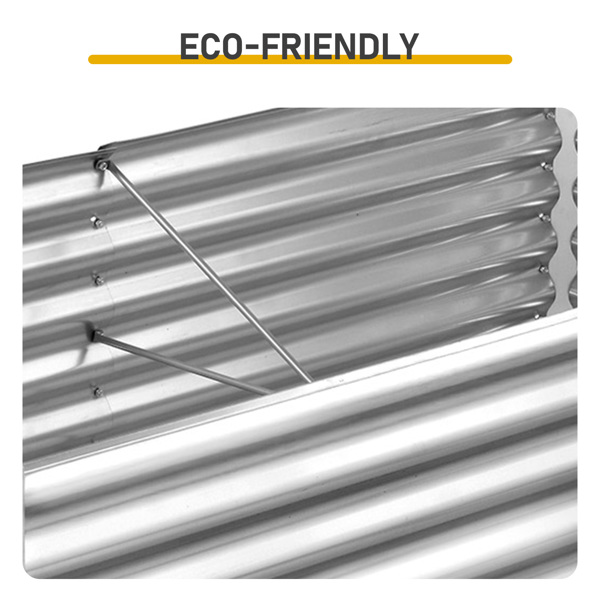 1PC 6*3*2FT 拼接式方形镀锌板 银色 铁种植-8