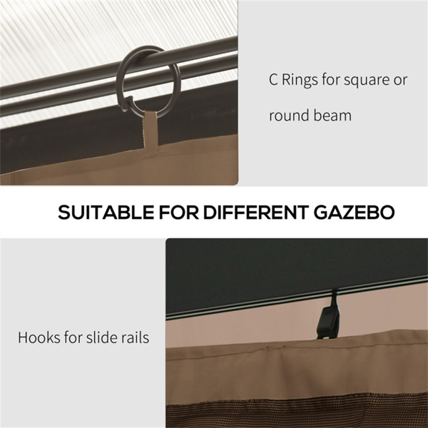 Universal Gazebo Sidewallt  Coffee-AS ( Amazon Shipping)（Prohibited by WalMart）