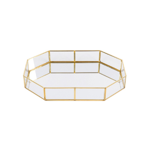  Best Quality Glass Metal Tray Custom Home Decorative Serving Tray for Kitchen Use
