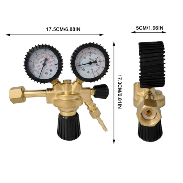 全铜欧洲款氩气表二氧化碳表减压器氩弧焊机减压表减压阀 螺纹规格：W21.8/14-5