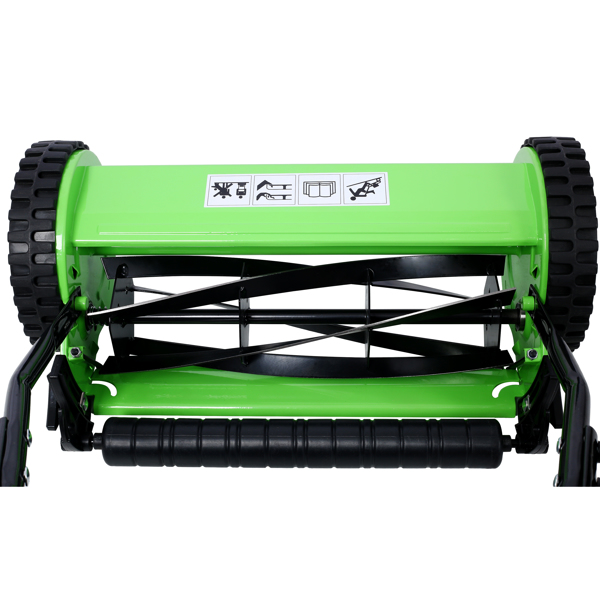 14-Inch 5-Blade Push Reel Lawn Mower with Grass Catcher, GREEN COLOR 