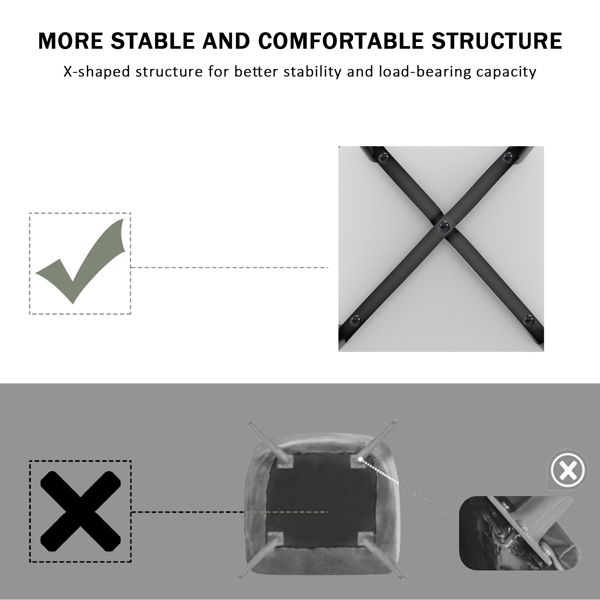餐椅（一套 8 把），带高靠背的仿皮餐椅，带金属脚的现代厨房椅，适合客厅厨房的软垫餐桌椅-5