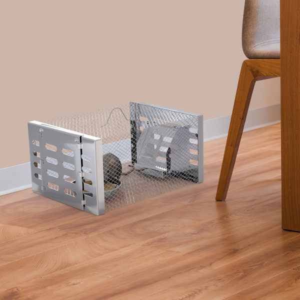 2Pcs Humane Rat Trap Catch and Release Live Mouse Cage Traps with Automatic Continuous Cycle Trapping for Chipmunk Rodent Mouse Small Animals