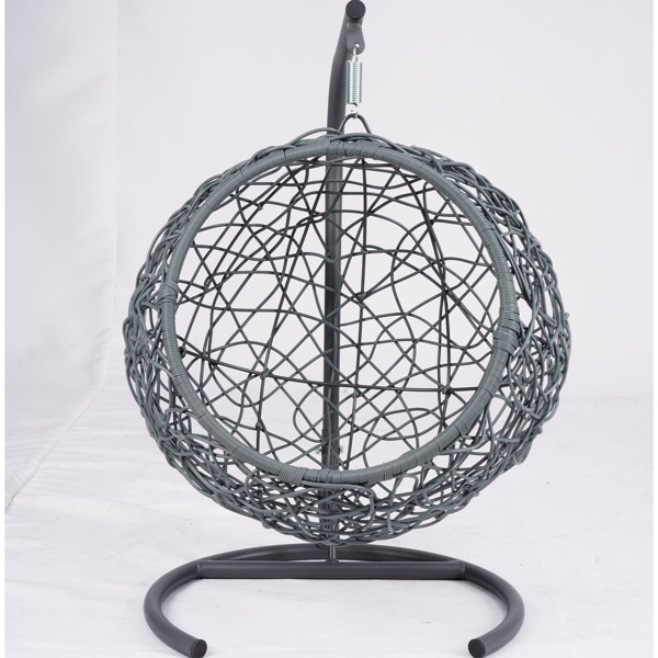 Cat Swing Bed with Stand & Cushion, Cat Egg Chair with Rattan Wicker Appearance, Indoor Hanging Swinging Cat Bed for Cats, Small Dogs, and Small Animals, Green