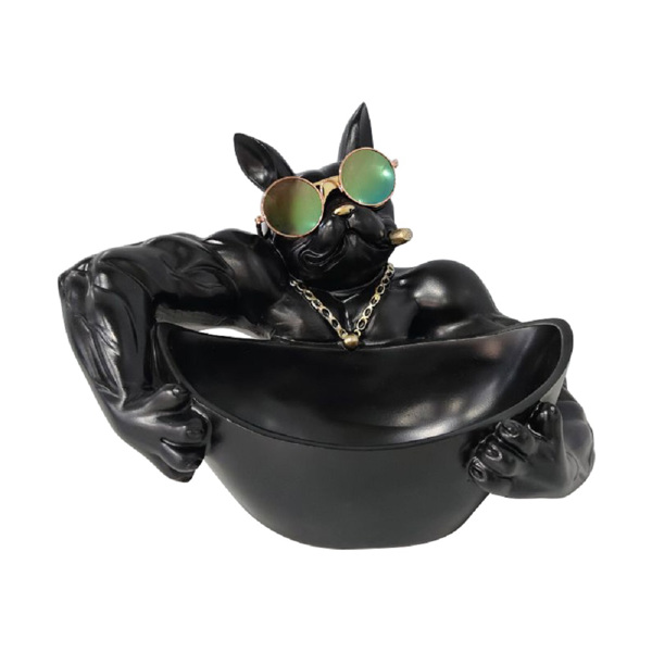 法斗牛犬狗收纳摆件家居装饰玄关鞋柜钥匙遥控器收纳盒工艺品礼品 肌肉狗-3