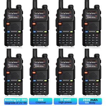 BAOFENG UV-5RH 10w GMRS Ham Radio with Long Range Walkie Talkies, Multifunctional Use, USB-C Charging, 999 Channels, Colorful LCD Display, Audio Produces
