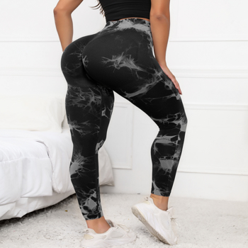 Tie Dye Hidden Scrunch Leggings for Women Tummy Control Butt Lifting <b style=\\'color:red\\'>Yoga</b> Pants High Waist