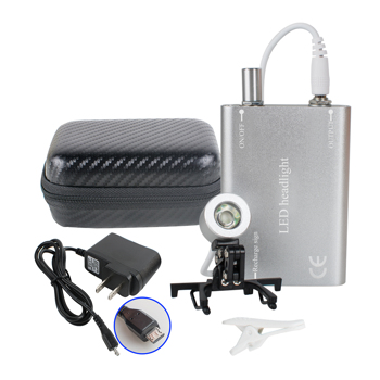 Portable Silver Head Light Lamp for Dental Surgical Medical Binocular Loupe