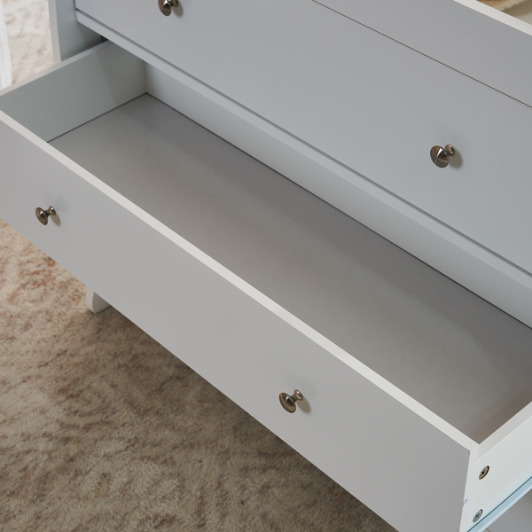 三层抽屉 白色 油漆面密度板 90.5*58*92cm 儿童木床 带安全带 换尿布台 婴儿-28