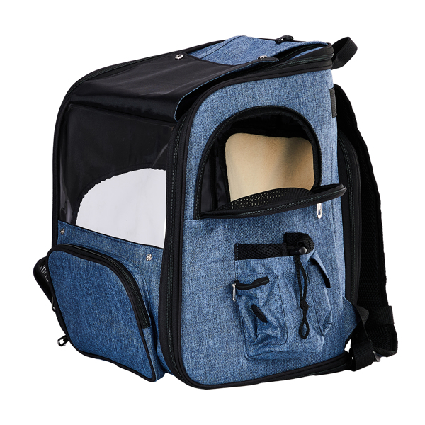 Pet Carrier Backpack, Expandable Cat Dog Carrier with Back Extension, Breathable Mesh Travel Backpack for Small Dogs Cats, Soft-Sided Pet Backpack Holds up to 26 lbs